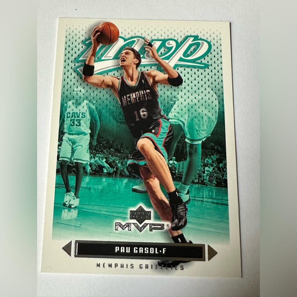 Pau Gasol MVP Trading Card - Black & Teal Design
